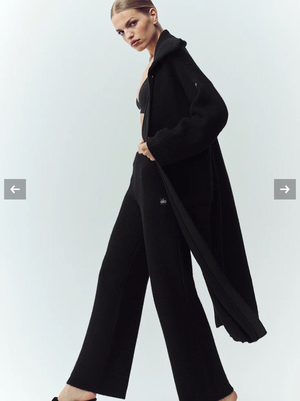 ALO Yoga Cashmere Northstar Cardigan in Black
